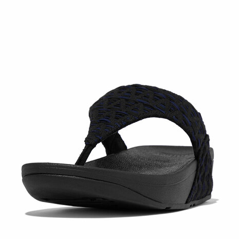 Fitflop Lulu Geo-Webbing Toepost FZ3-231 Zwart Mt. 37-40