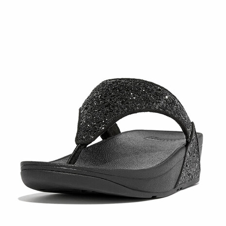 Fitflop Lulu Glitter Toe-Thongs X03-339 Black