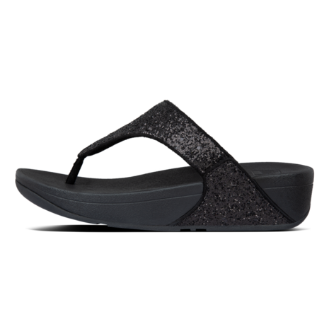 Fitflop Lulu Glitter Toe-Thongs X03-339 Black