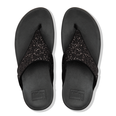 Fitflop Lulu Glitter Toe-Thongs X03-339 Black