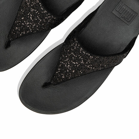 Fitflop Lulu Glitter Toe-Thongs X03-339 Black